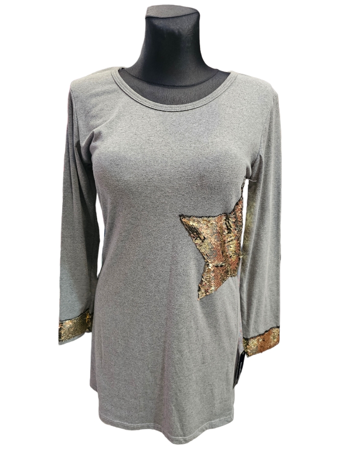 Camiseta larga start gris