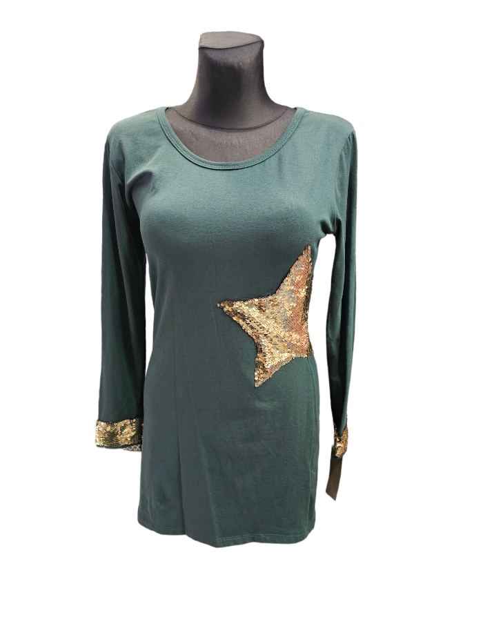 Camiseta larga start verde