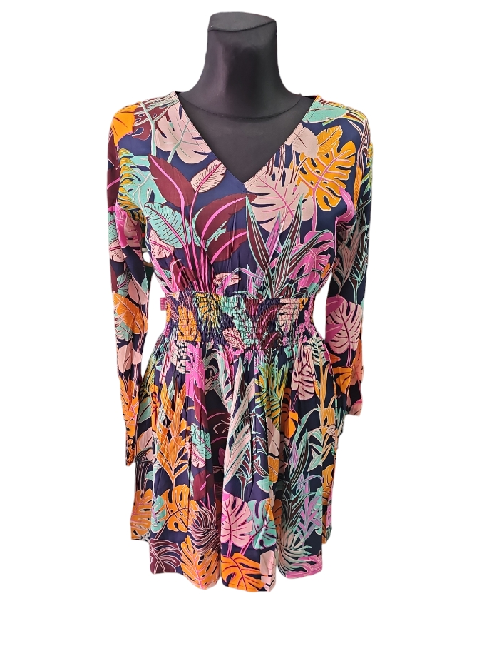 Vestido corto encandilata hojas.