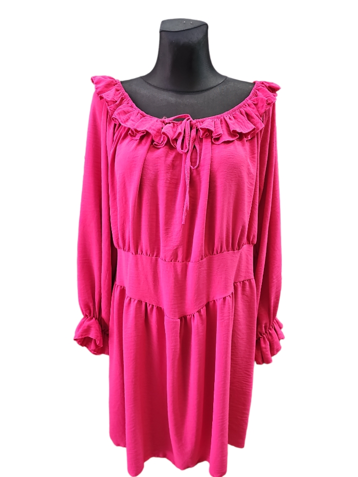 Vestido volante  fucsia