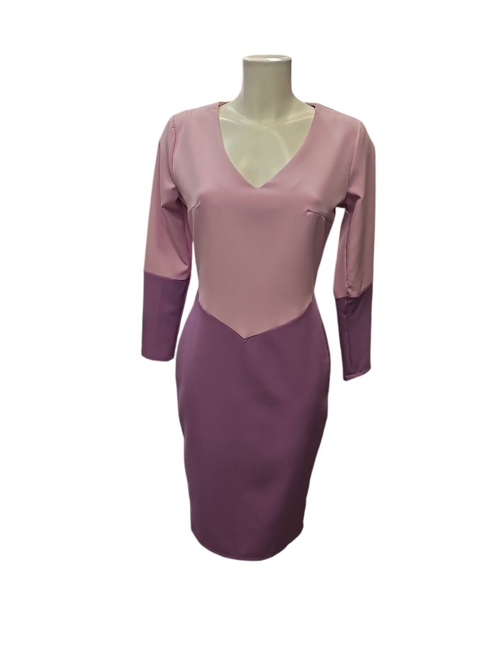 Vestido bicolor lila