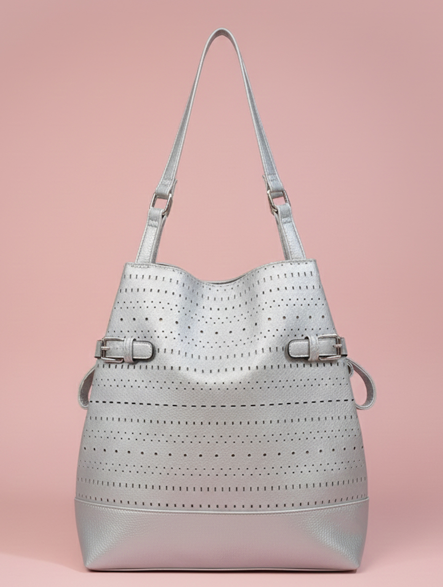 Mochila troquelada plata