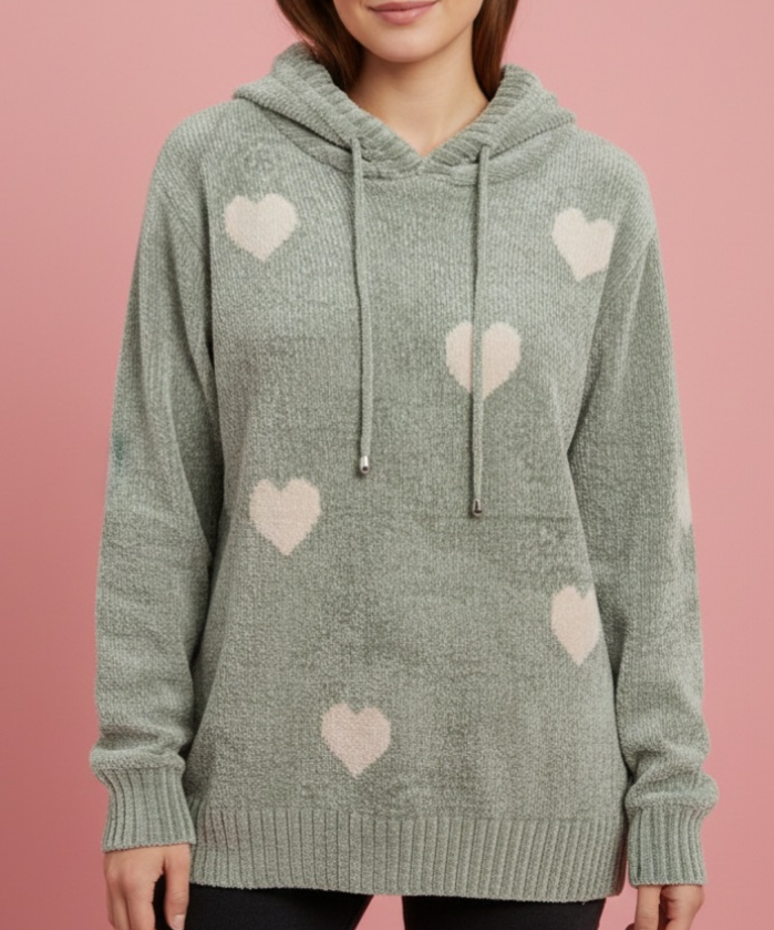 Jersey sudadera corazones verde