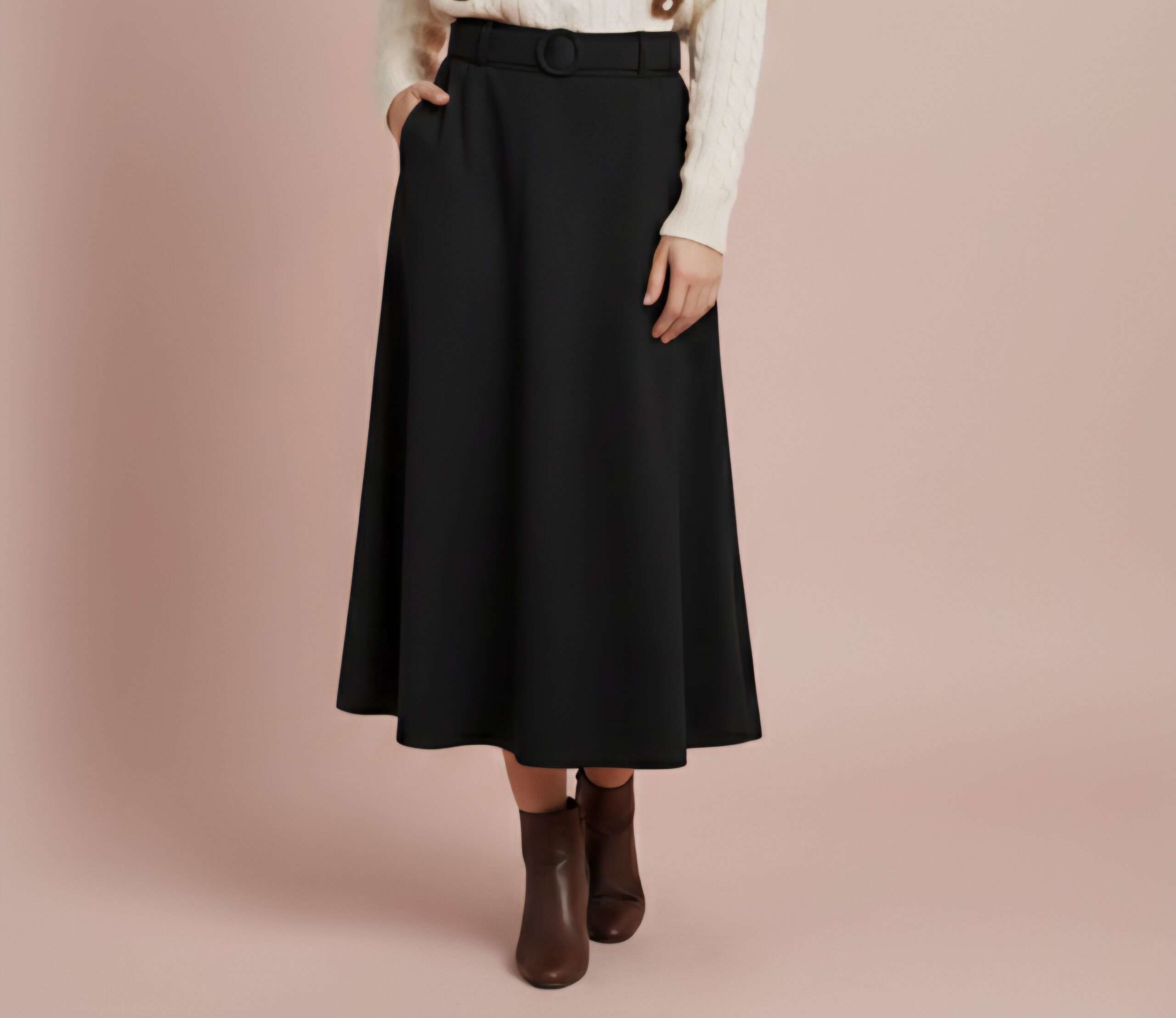 Falda capa ante negro