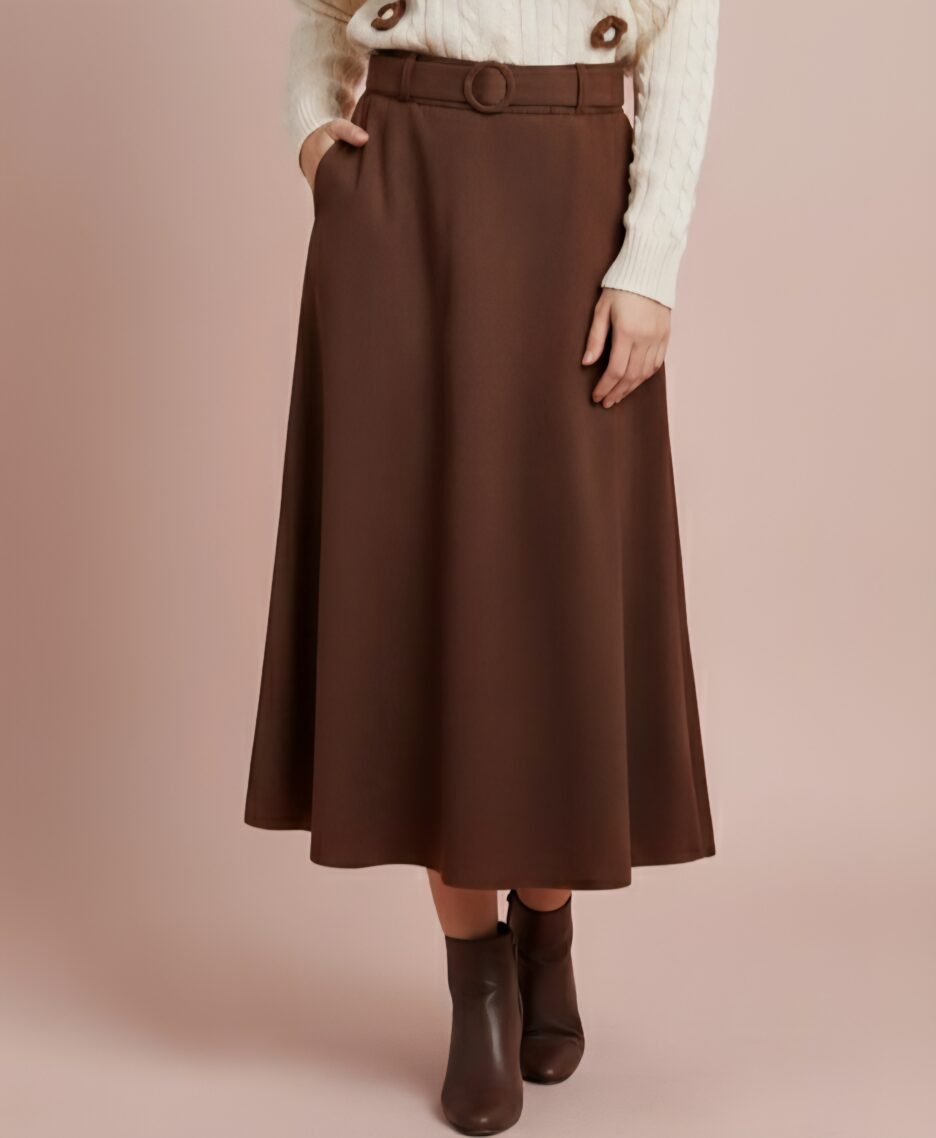 Falda capa ante marrón