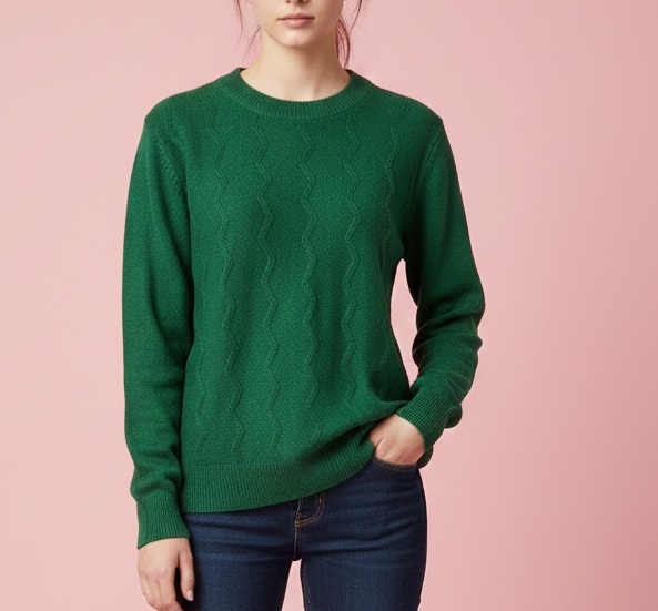 Jersey basic zigzag verde