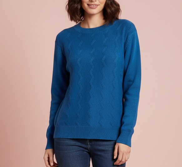 Jersey basic zigzag azul