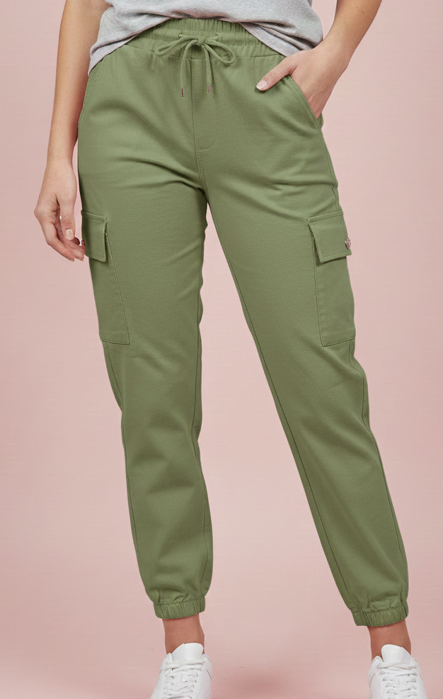 Pantalón tejano cargo verde