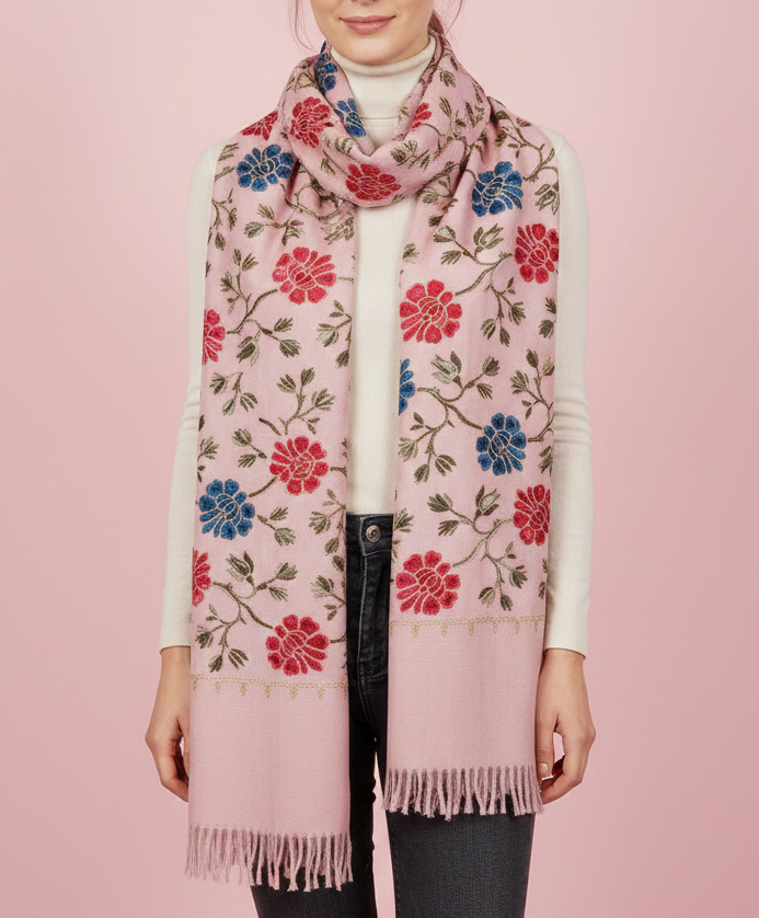 pashmina bordada rosa