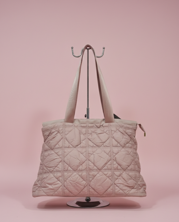 Bolso tote acolchado rosa