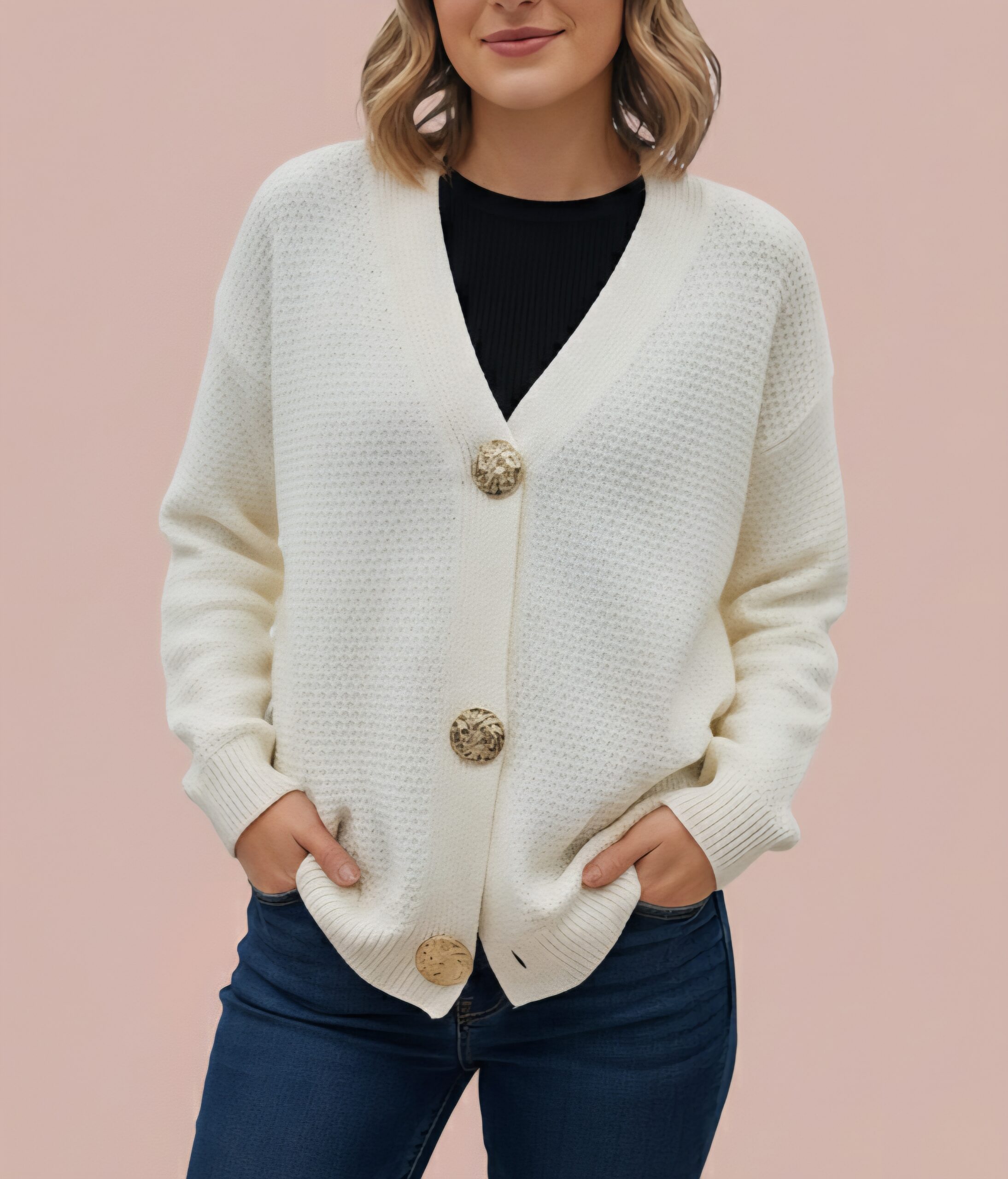 Rebeca botones blanco