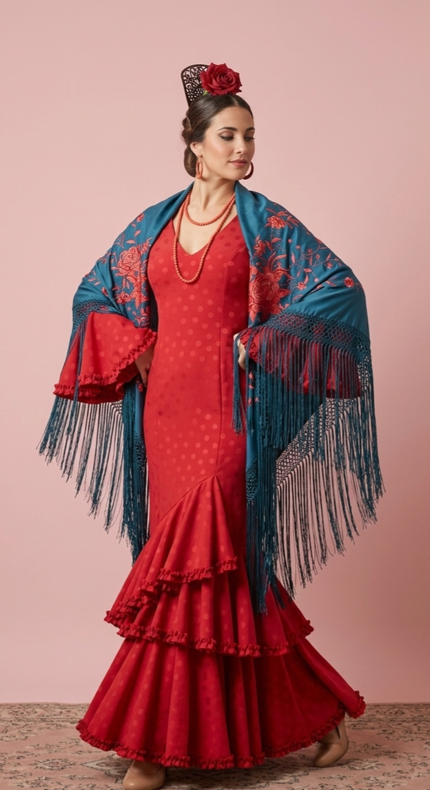 Vestido flamenca lunares rojo