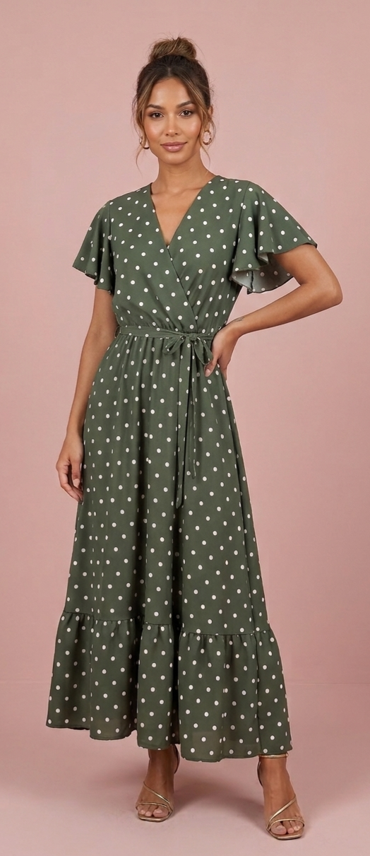 Vestido lunares verde