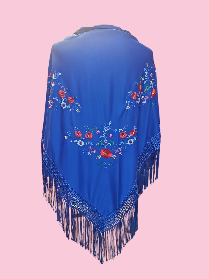 Mantoncillo bordado azulón