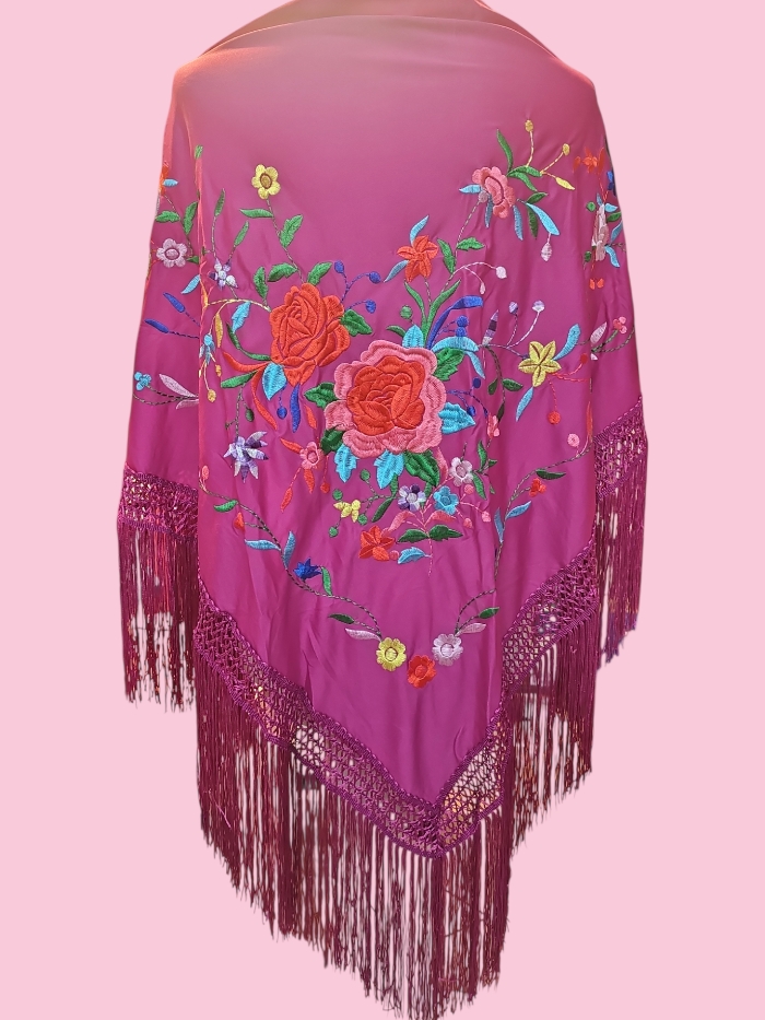 Mantoncillo bordado buganvilla flor