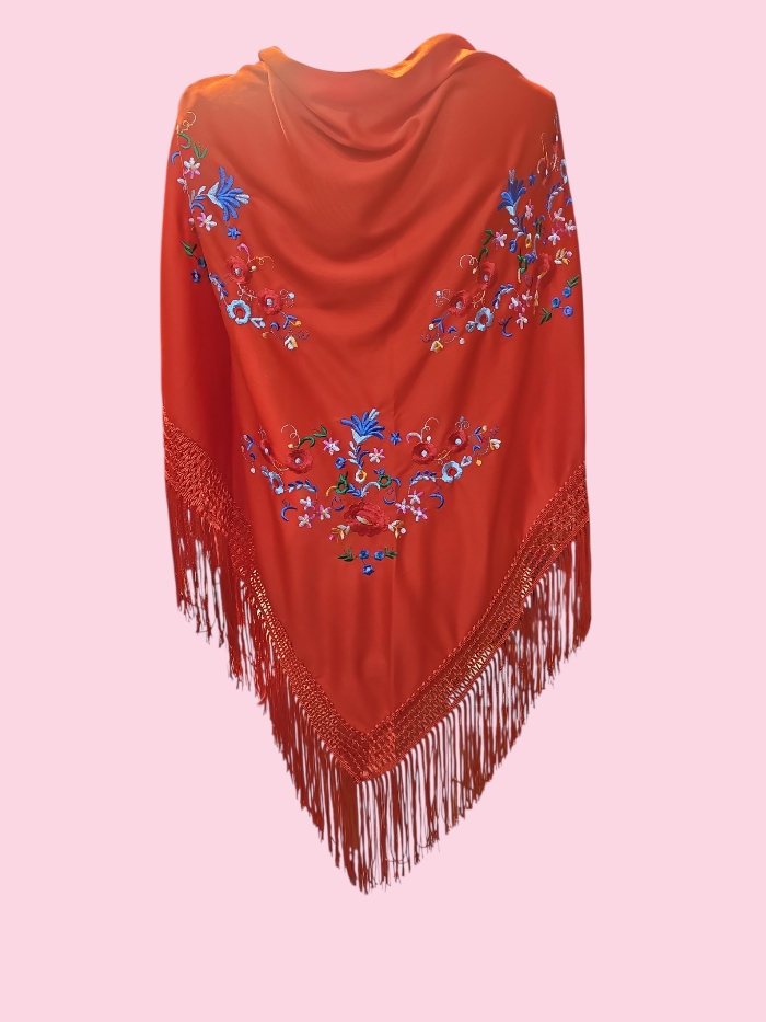 Mantoncillo bordado rojo