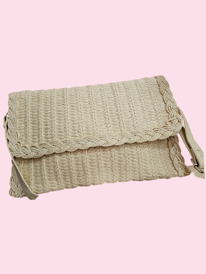 Cartera bandolera rafia trenza