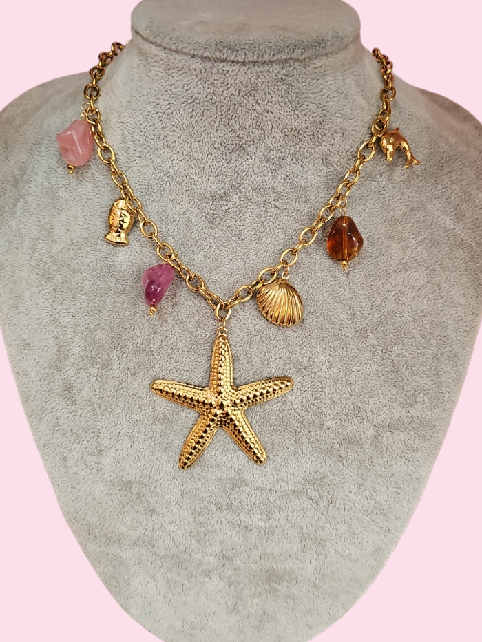 Collar estrella de mar acero