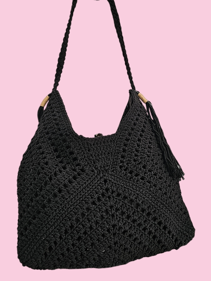 Bolso crochet negro