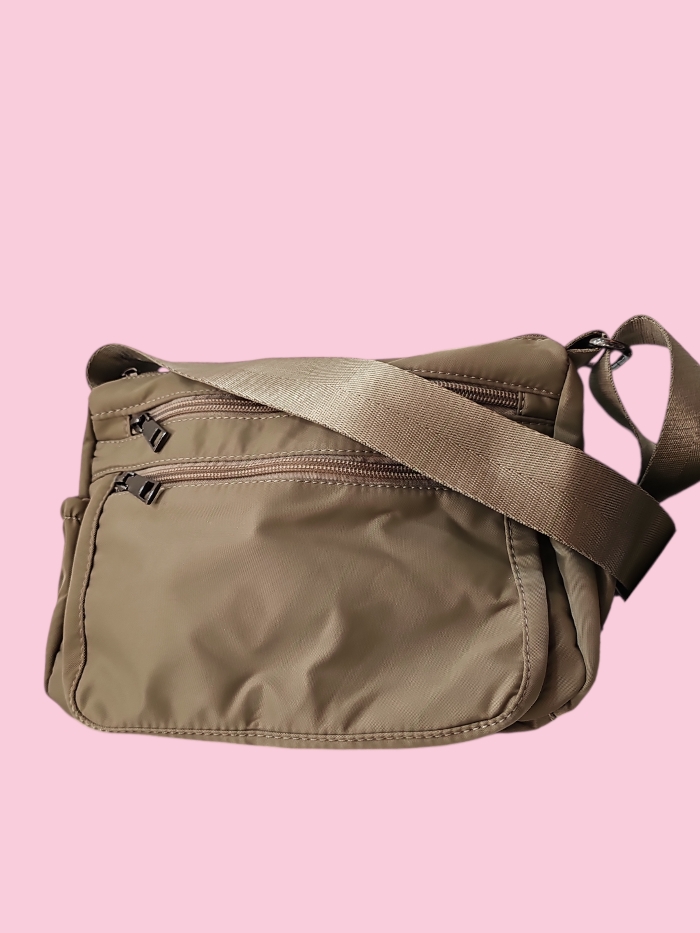 Bolso bandolera nylon topo